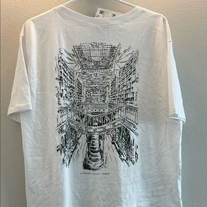 ZARA Green and White Embroidered Graphic T-Shirt NWT Size Large